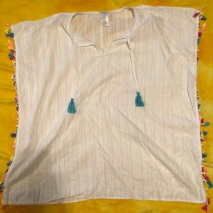 White bathing suit cover